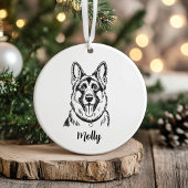 Personalized German Shepherd Dog Christmas Keramik Ornament