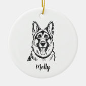 Personalized German Shepherd Dog Christmas Keramik Ornament (Vorne)