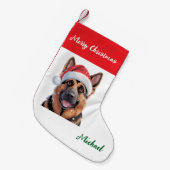 Personalized German Shepherd Dog in Santa Hat Kleiner Weihnachtsstrumpf (Vorderansicht (hängend))