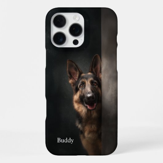 Personalized German Shepherd Portrait iPhone Hülle (Rückseite)