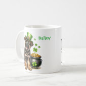 Personalized German Shepherd St. Patty's Day Kaffeetasse (Vorderseite Links)