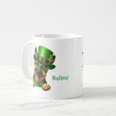 Personalized German Shepherd St. Patty's Day Kaffeetasse (Vorderseite Links)