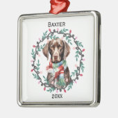 Personalized German Shorthaired Pointer Christmas Ornament Aus Metall (Links)