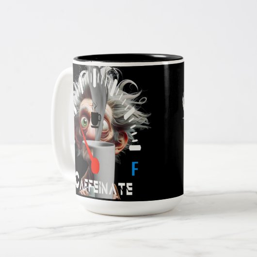 Personalized Get Caffeinated Zweifarbige Tasse (Vorderseite Links)