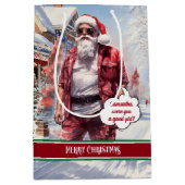 Personalized Gift Bag Funny Santa Holiday Accent Mittlere Geschenktüte (Vorderseite)