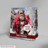 Personalized Gift Bag Funny Santa Holiday Accent Mittlere Geschenktüte