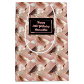 Personalized Gift Bag Rose Gold and Black Wrap Mittlere Geschenktüte (Vorderseite)