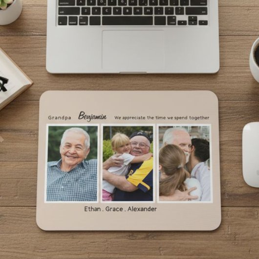 personalized gift for grandparents, grandpa mousepad