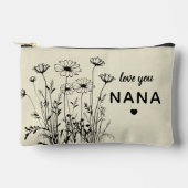 Personalized Gift For Nana Floral Wildflowers Zubehörtasche (Vorderseite)