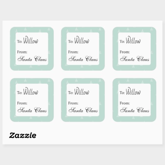 Personalized gift labels from custom name quadratischer aufkleber (Blatt)