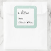 Personalized gift labels from custom name quadratischer aufkleber (Tasche)