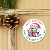 Personalized Gift Tag Christmas Runder Aufkleber