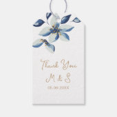 Personalized Gift Tag with Blue Flowers Geschenkanhänger (Vorderseite)