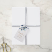 Personalized Gift Tag with Blue Flowers Geschenkanhänger (Mit Garn)
