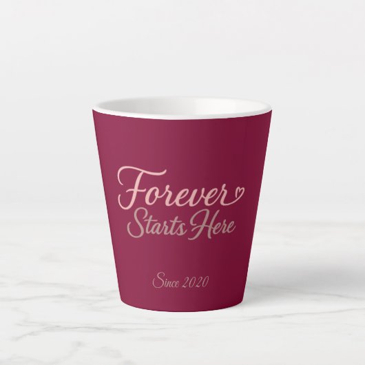 Personalized gift with the date the relationship milchtasse (Vorderseite)