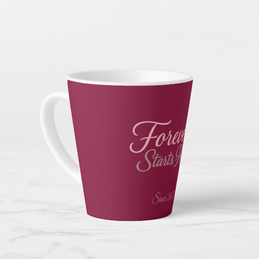 Personalized gift with the date Valentine's Day Milchtasse (Linke Ecke)