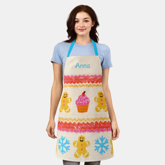 Personalized Gingerbread Baking Apron Schürze (Getragen)