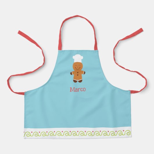 Personalized Gingerbread Chef Kids Apron Schürze (Vorderseite)