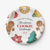 Personalized Gingerbread Christmas Cookie Exchange Pappteller (Vorderseite)