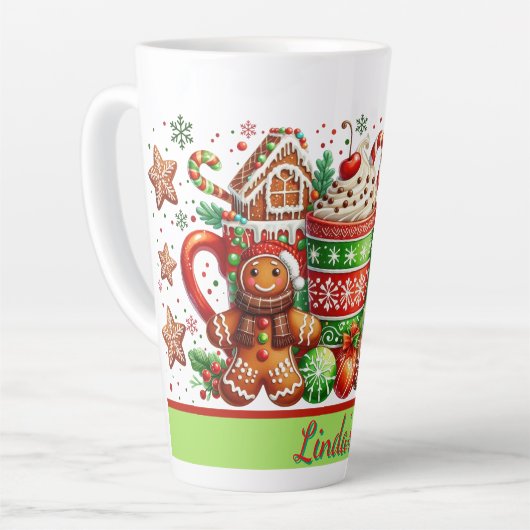 Personalized Gingerbread Christmas Milchtasse (Linke Ecke)