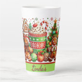 Personalized Gingerbread Christmas Milchtasse (Vorderseite)