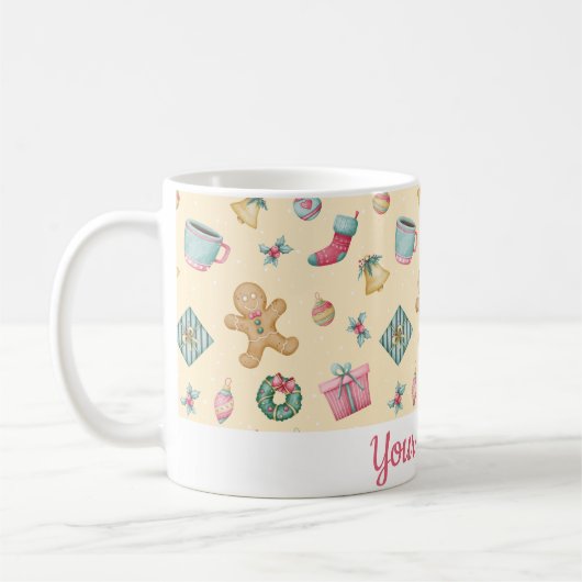 Personalized Gingerbread Christmas Mug Kaffeetasse (Links)