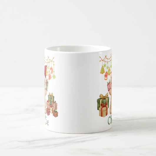 Personalized Gingerbread Cookie Man Christmas Kaffeetasse (Mittel)