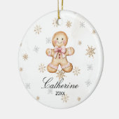 Personalized Gingerbread Cookie Winter Snowflake Keramik Ornament (Links)
