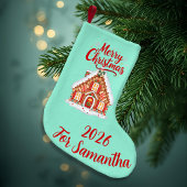 Personalized Gingerbread House Stocking 2026 Kleiner Weihnachtsstrumpf