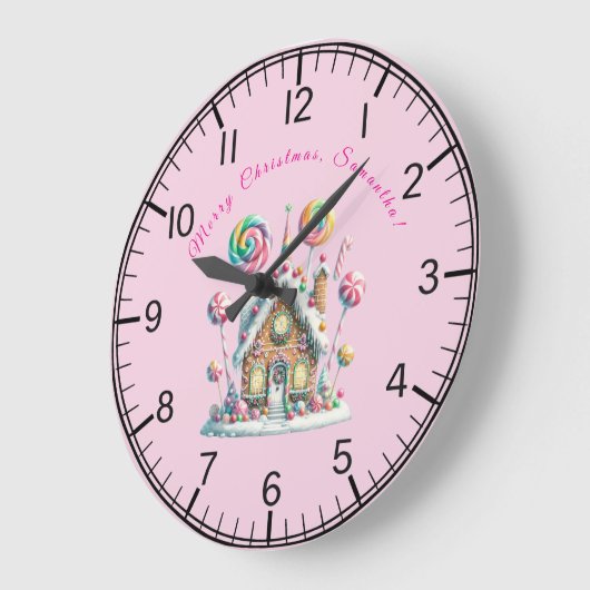 Personalized Gingerbread House Wall Clock Große Wanduhr (Winkel)