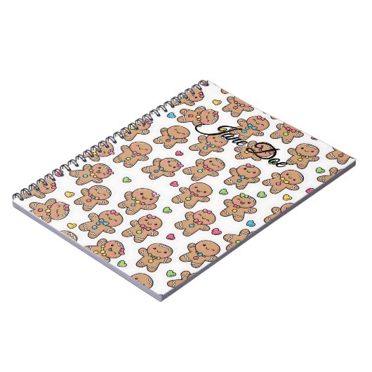 Personalized Gingerbread Men Christmas Notebook Notizblock (Linke Seite)