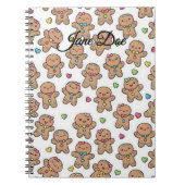Personalized Gingerbread Men Christmas Notebook Notizblock (Vorderseite)