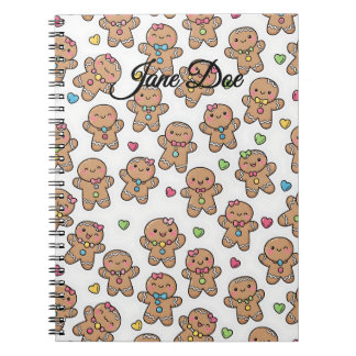 Personalized Gingerbread Men Christmas Notebook Notizblock