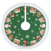 Personalized Gingerbread Village Brushed Polyester Weihnachtsbaumdecke (Vorderseite)