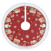 Personalized Gingerbread Village Polyester Weihnachtsbaumdecke (Vorderseite)