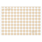Personalized Gingham Tablecloth, White and Beige Tischdecke (Vorderseite (Horizontal))