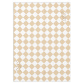 Personalized Gingham Tablecloth, White and Beige Tischdecke (Vorderseite)