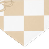 Personalized Gingham Tablecloth, White and Beige Tischdecke (Schrägansicht)