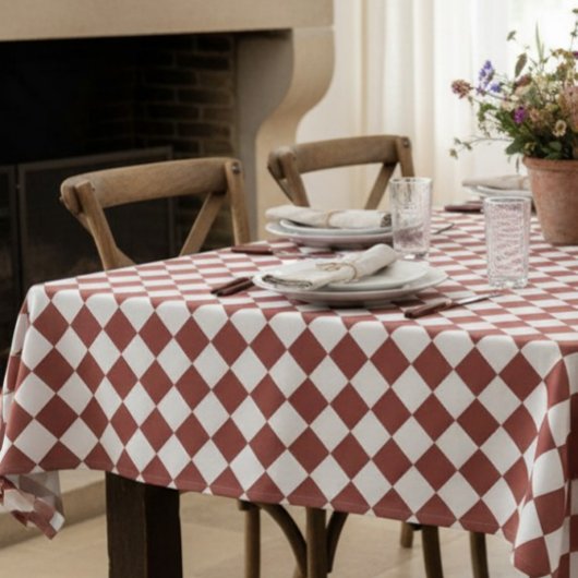 Personalized Gingham Tablecloth, Wine Red  Tischdecke