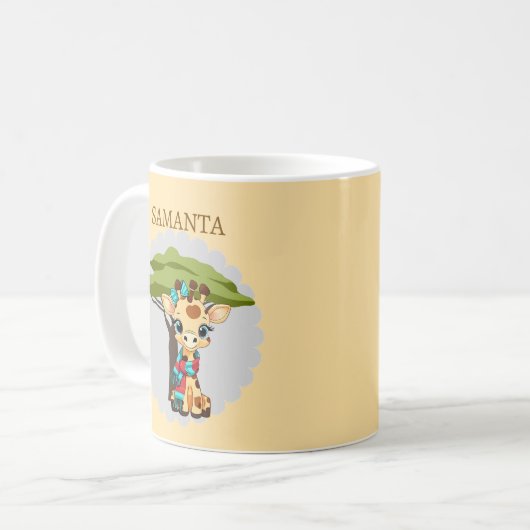  Personalized Giraffe in the Savanna Mug Kaffeetasse (Vorderseite Links)