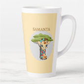  Personalized Giraffe in the Savanna Mug Milchtasse (Rechts)