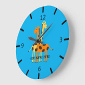 Personalized Giraffe Large Clock Große Wanduhr (Winkel)