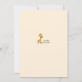 Personalized Giraffe Safari Birthday Invitation Einladung (Rückseite)