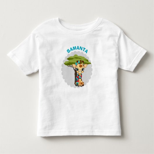 Personalized Giraffe Toddler T-Shirt (Vorderseite)