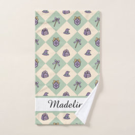Personalized Girl Academy Checkered Mint Green  Handtuch