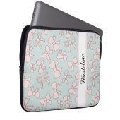 Personalized Girl Cute Bow Name Blue Pink Laptopschutzhülle (Vorne Rechts)