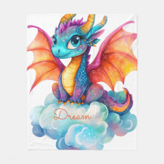 Personalized Girl Dragon Blanket: Soft Flannel Fleecedecke