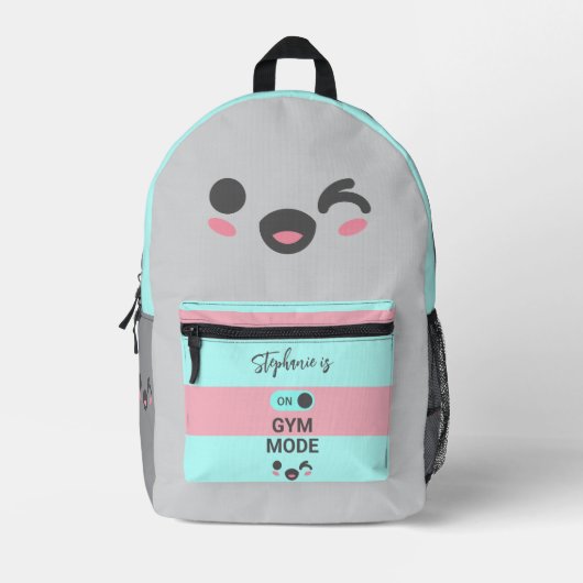 Personalized Girl On Gym Mode Fun Cute Sport Bedruckter Rucksack (Vorderseite)