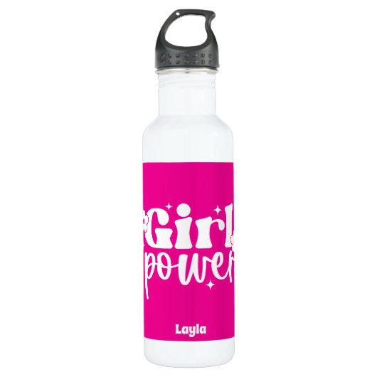 Personalized Girl Power Edelstahlflasche (Vorderseite)