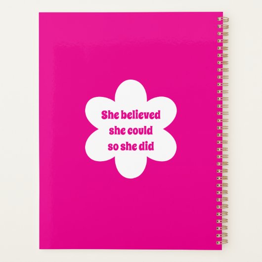 Personalized Girl Power Yearly Planner Planer (Rückseite)